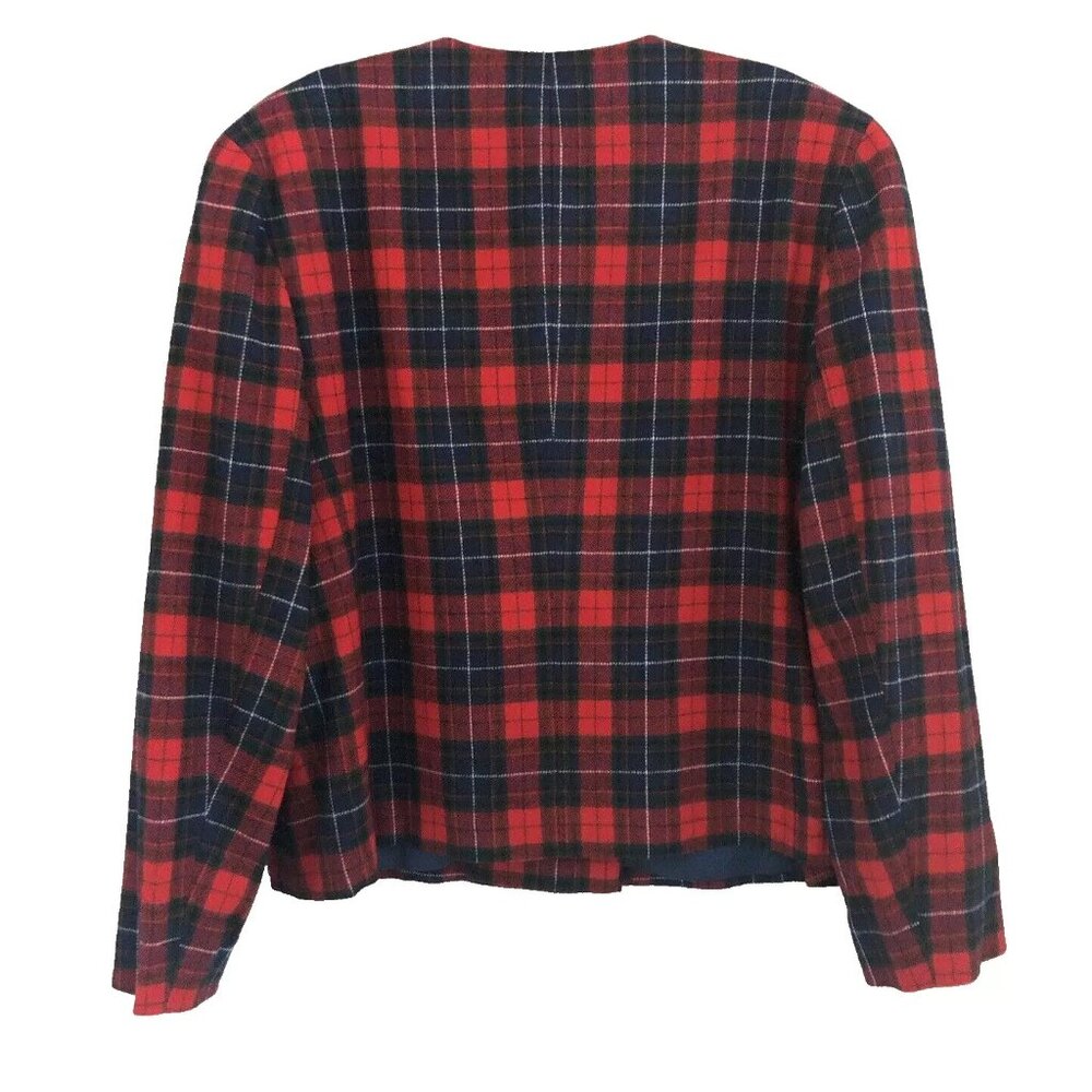 Pendleton Tartan Plaid Wool Jacket Size 14 Vintage - image 6